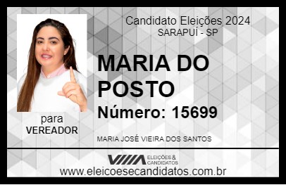 Candidato MARIA DO POSTO 2024 - SARAPUÍ - Eleições