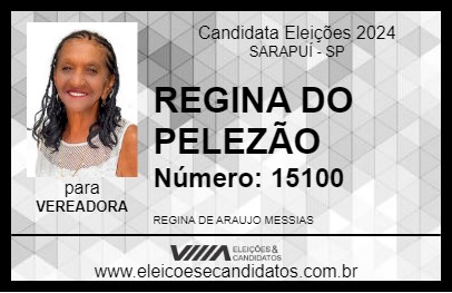 Candidato REGINA DO PELEZÃO 2024 - SARAPUÍ - Eleições