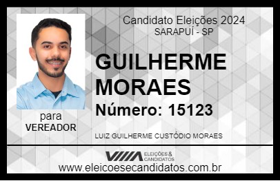 Candidato GUILHERME MORAES 2024 - SARAPUÍ - Eleições