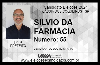 Candidato SILVIO DA FARMÁCIA 2024 - CÁSSIA DOS COQUEIROS - Eleições