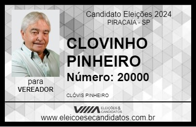 Candidato CLOVINHO PINHEIRO 2024 - PIRACAIA - Eleições