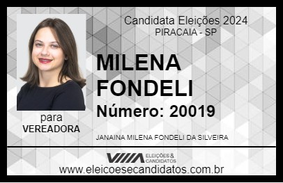 Candidato MILENA FONDELI 2024 - PIRACAIA - Eleições