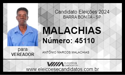 Candidato MALACHIAS 2024 - BARRA BONITA - Eleições