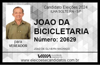 Candidato JOAO DA BICICLETARIA 2024 - ILHA SOLTEIRA - Eleições