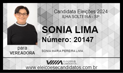 Candidato SONIA LIMA 2024 - ILHA SOLTEIRA - Eleições