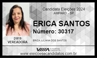 Candidato ERICA SANTOS 2024 - AMPARO - Eleições