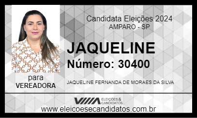 Candidato JAQUELINE 2024 - AMPARO - Eleições