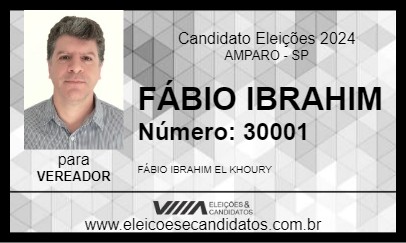 Candidato FÁBIO IBRAHIM 2024 - AMPARO - Eleições