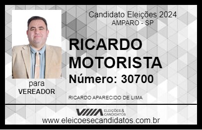 Candidato RICARDO MOTORISTA 2024 - AMPARO - Eleições