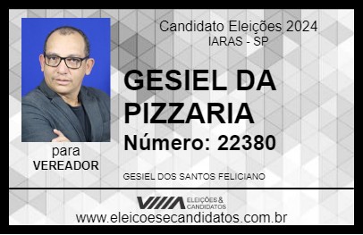 Candidato GESIEL DA PIZZARIA 2024 - IARAS - Eleições