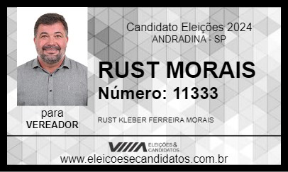 Candidato RUST MORAIS 2024 - ANDRADINA - Eleições