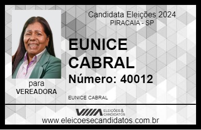 Candidato EUNICE CABRAL 2024 - PIRACAIA - Eleições