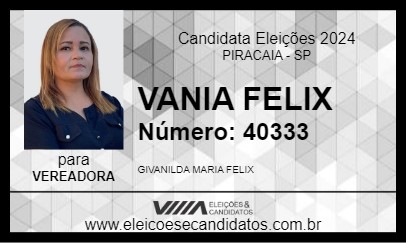 Candidato VANIA FELIX 2024 - PIRACAIA - Eleições