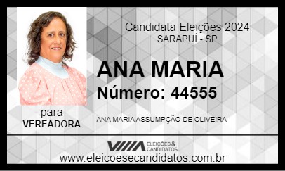 Candidato ANA MARIA 2024 - SARAPUÍ - Eleições