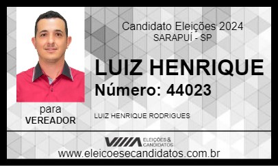 Candidato LUIZ HENRIQUE 2024 - SARAPUÍ - Eleições