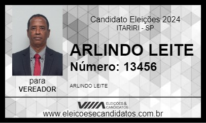 Candidato ARLINDO LEITE 2024 - ITARIRI - Eleições