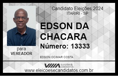 Candidato EDSON DA CHACARA 2024 - ITARIRI - Eleições