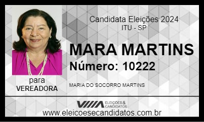 Candidato MARA MARTINS 2024 - ITU - Eleições