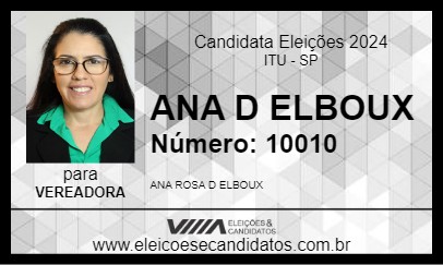 Candidato ANA D  ELBOUX 2024 - ITU - Eleições