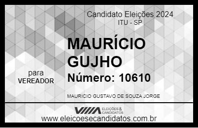 Candidato MAURÍCIO GUJHO 2024 - ITU - Eleições