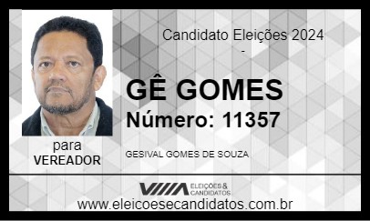 Candidato GÊ GOMES 2024 - PERUÍBE - Eleições