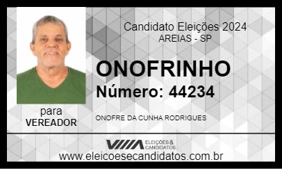 Candidato ONOFRINHO 2024 - AREIAS - Eleições