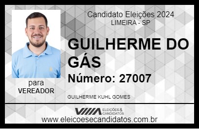 Candidato GUILHERME DO GÁS 2024 - LIMEIRA - Eleições