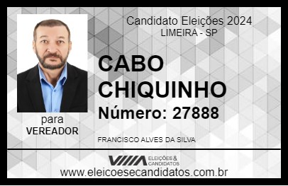 Candidato CABO CHIQUINHO 2024 - LIMEIRA - Eleições