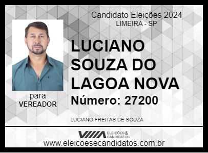 Candidato LUCIANO SOUZA DO LAGOA NOVA 2024 - LIMEIRA - Eleições