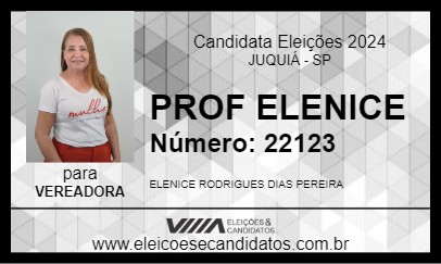 Candidato PROF ELENICE 2024 - JUQUIÁ - Eleições