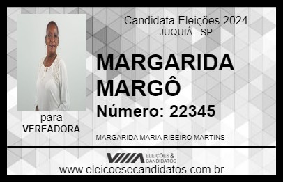 Candidato MARGARIDA MARGÔ 2024 - JUQUIÁ - Eleições