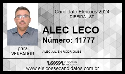 Candidato ALEC LECO 2024 - RIBEIRA - Eleições