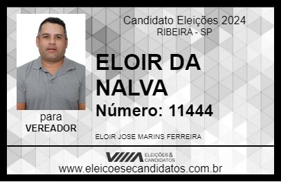 Candidato ELOIR DA NALVA 2024 - RIBEIRA - Eleições