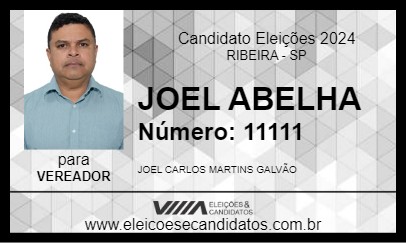 Candidato JOEL ABELHA 2024 - RIBEIRA - Eleições