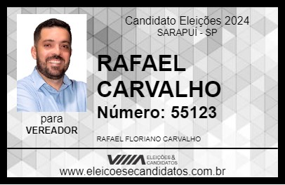 Candidato RAFAEL CARVALHO 2024 - SARAPUÍ - Eleições