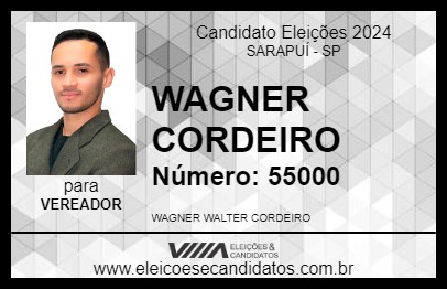 Candidato WAGNER CORDEIRO 2024 - SARAPUÍ - Eleições