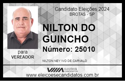 Candidato NILTON DO GUINCHO 2024 - BROTAS - Eleições