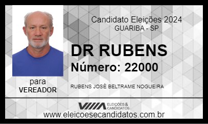 Candidato DR RUBENS 2024 - GUARIBA - Eleições