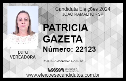 Candidato PATRICIA GAZETA 2024 - JOÃO RAMALHO - Eleições