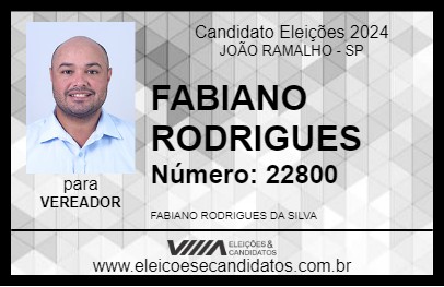 Candidato FABIANO RODRIGUES 2024 - JOÃO RAMALHO - Eleições