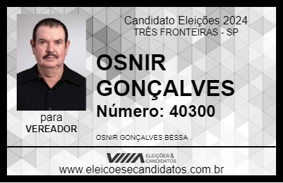 Candidato OSNIR GONÇALVES 2024 - TRÊS FRONTEIRAS - Eleições