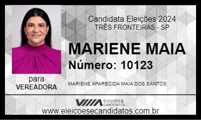 Candidato MARIENE MAIA 2024 - TRÊS FRONTEIRAS - Eleições