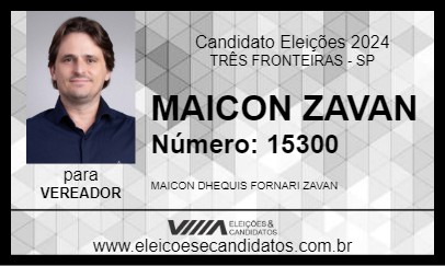 Candidato MAICON ZAVAN 2024 - TRÊS FRONTEIRAS - Eleições