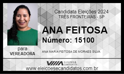 Candidato ANA FEITOSA 2024 - TRÊS FRONTEIRAS - Eleições