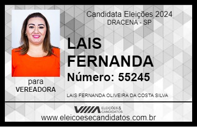 Candidato LAIS FERNANDA 2024 - DRACENA - Eleições