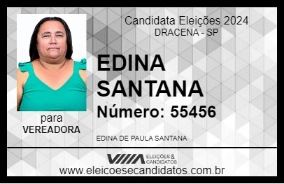 Candidato EDINA SANTANA 2024 - DRACENA - Eleições