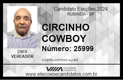 Candidato CIRCINHO COWBOY 2024 - RUBINÉIA - Eleições