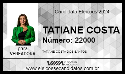 Candidato TATIANE  COSTA 2024 - SOROCABA - Eleições