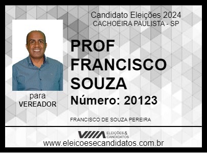 Candidato PROF FRANCISCO SOUZA 2024 - CACHOEIRA PAULISTA - Eleições