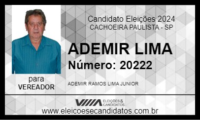 Candidato ADEMIR LIMA 2024 - CACHOEIRA PAULISTA - Eleições